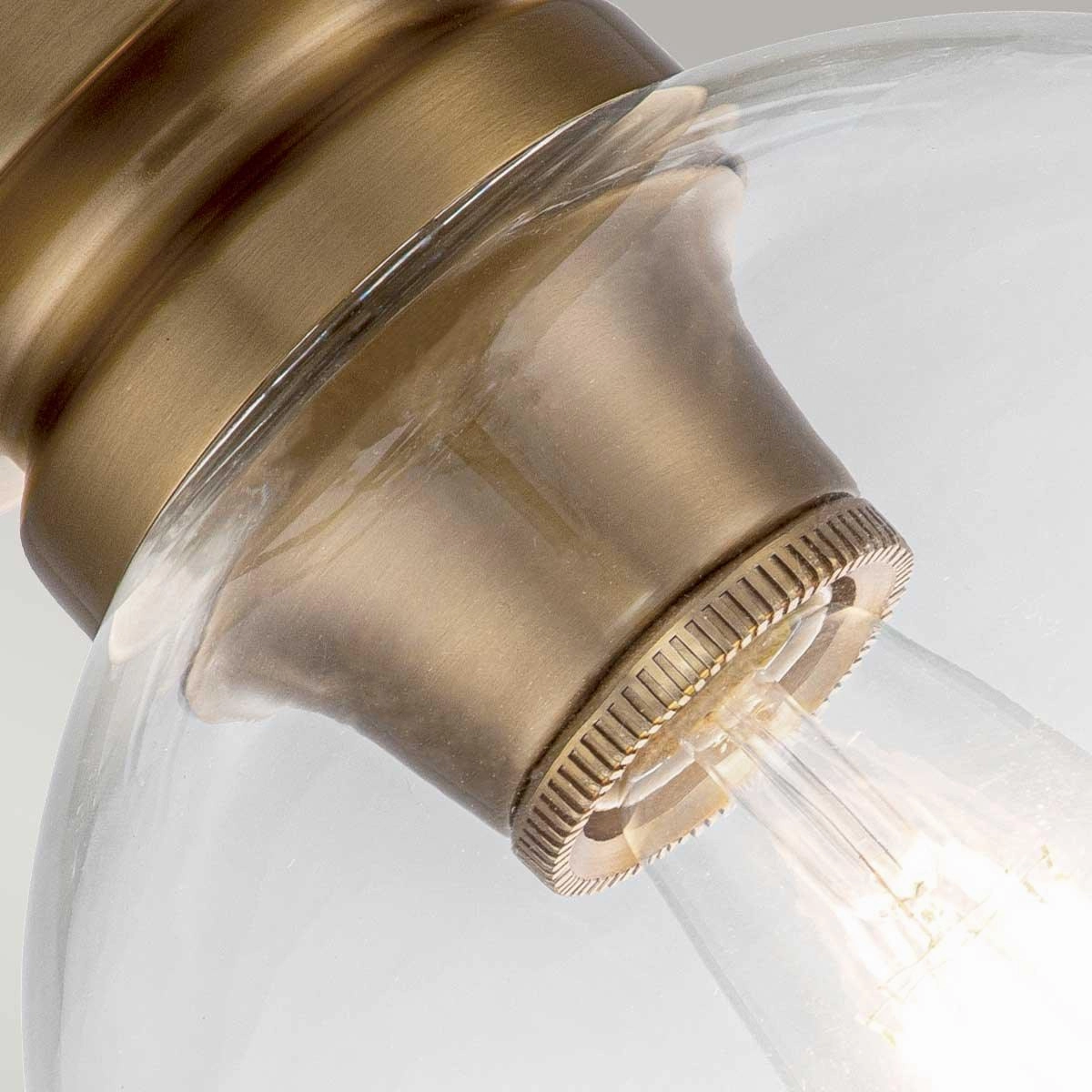 Feiss Tabby Brass Flush Light With Glass Shade