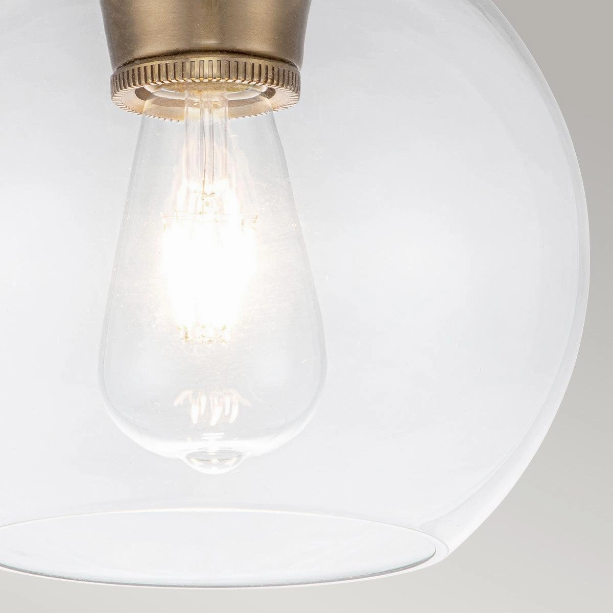 Feiss Tabby Brass Flush Light With Glass Shade