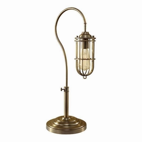 Feiss Urban Renewal Brass Table Lamp energy-saving LED light