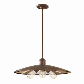 Feiss Urban Renewal Large 3 Light Bronze Ceiling Pendant soft glow ceiling light