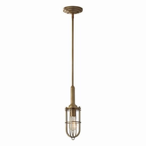 Feiss Urban Renewal Mini Antique Brass Ceiling Pendant soft glow ceiling light