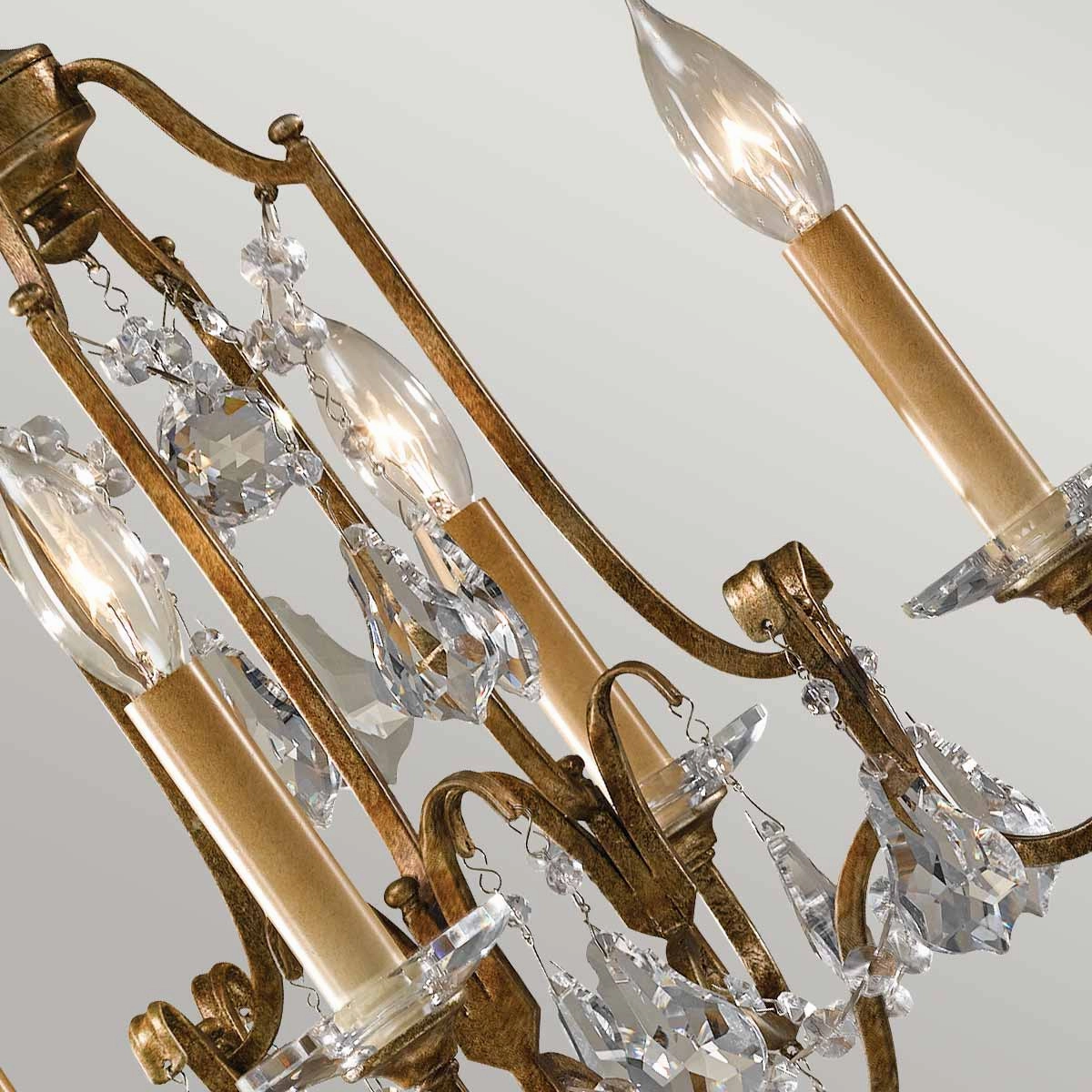 Feiss Valentina 4 Light Chandelier Ceiling Light - Bronze
