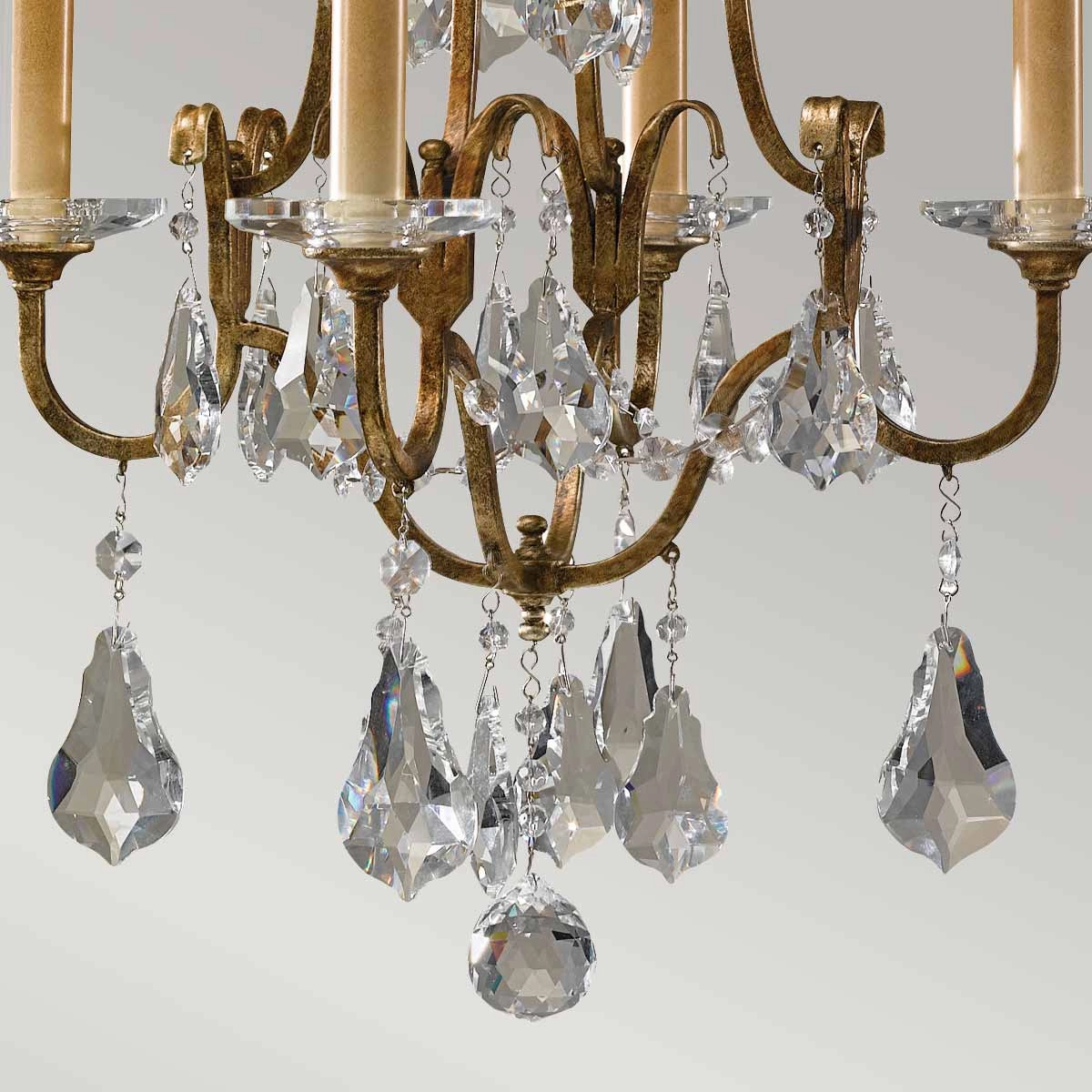 Feiss Valentina 4 Light Chandelier Ceiling Light - Bronze