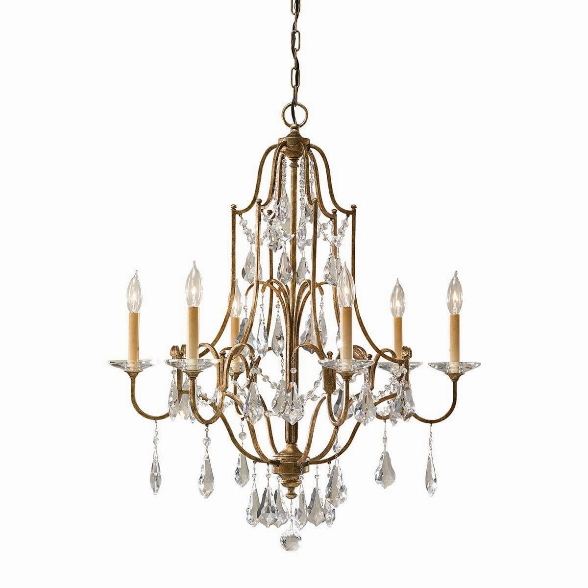 Feiss Valentina 6 Light Chandelier Ceiling Light- Bronze white ceiling lamp