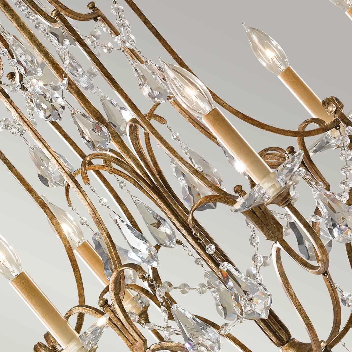Feiss Valentina 6 Light Chandelier Ceiling Light- Bronze