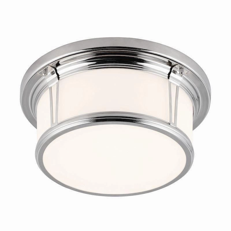 Feiss Woodward Chrome Flush Bathroom Ceiling Light white ceiling lamp