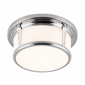 Feiss Woodward Chrome Flush Bathroom Ceiling Light white ceiling lamp