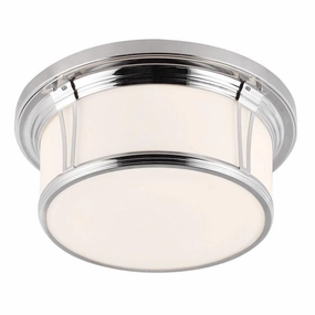 Feiss Woodward Chrome Large Flush Bathroom Ceiling Light Damaged Box white ceiling lamp