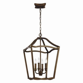 Feiss Yarmouth 4 Light Painted Aged Brass Ceiling Pendant ambient ceiling fixture