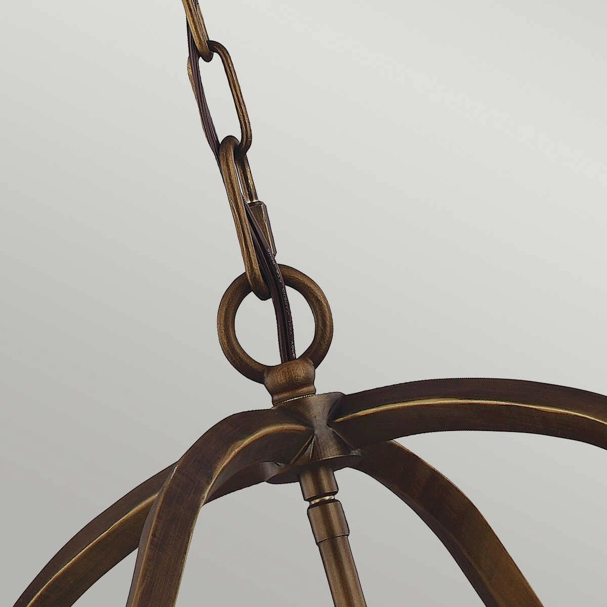 Feiss Yarmouth 6 Light Painted Aged Brass Ceiling Pendant