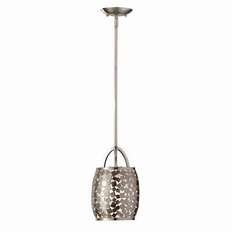 Feiss Zara 1 Light Brushed Nickel Ceiling Pendant white ceiling lamp