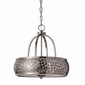 Feiss Zara 4 Light Brushed Nickel Ceiling Pendant Light soft glow ceiling light