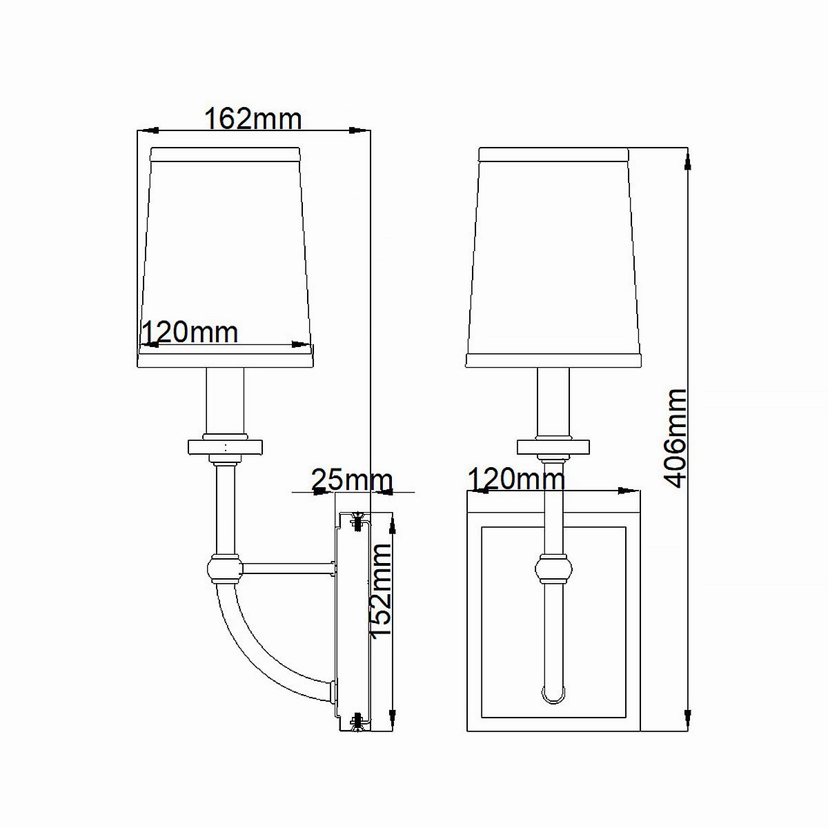 Felixstowe Polished Chrome Bathroom Wall Light - Scallop Shade