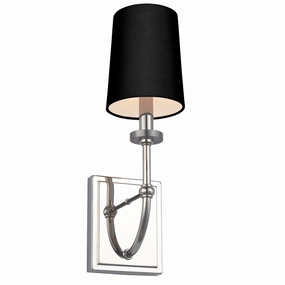 Felixstowe Polished Chrome Bathroom Wall Light With Black Shade vintage desk lamp