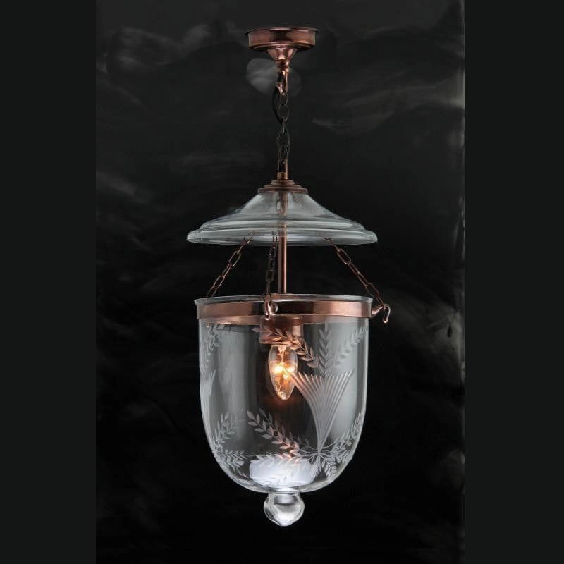 Fern Copper & Glass Georgian Ceiling Lantern 1 Light FERN22 sleek LED ceiling lamp