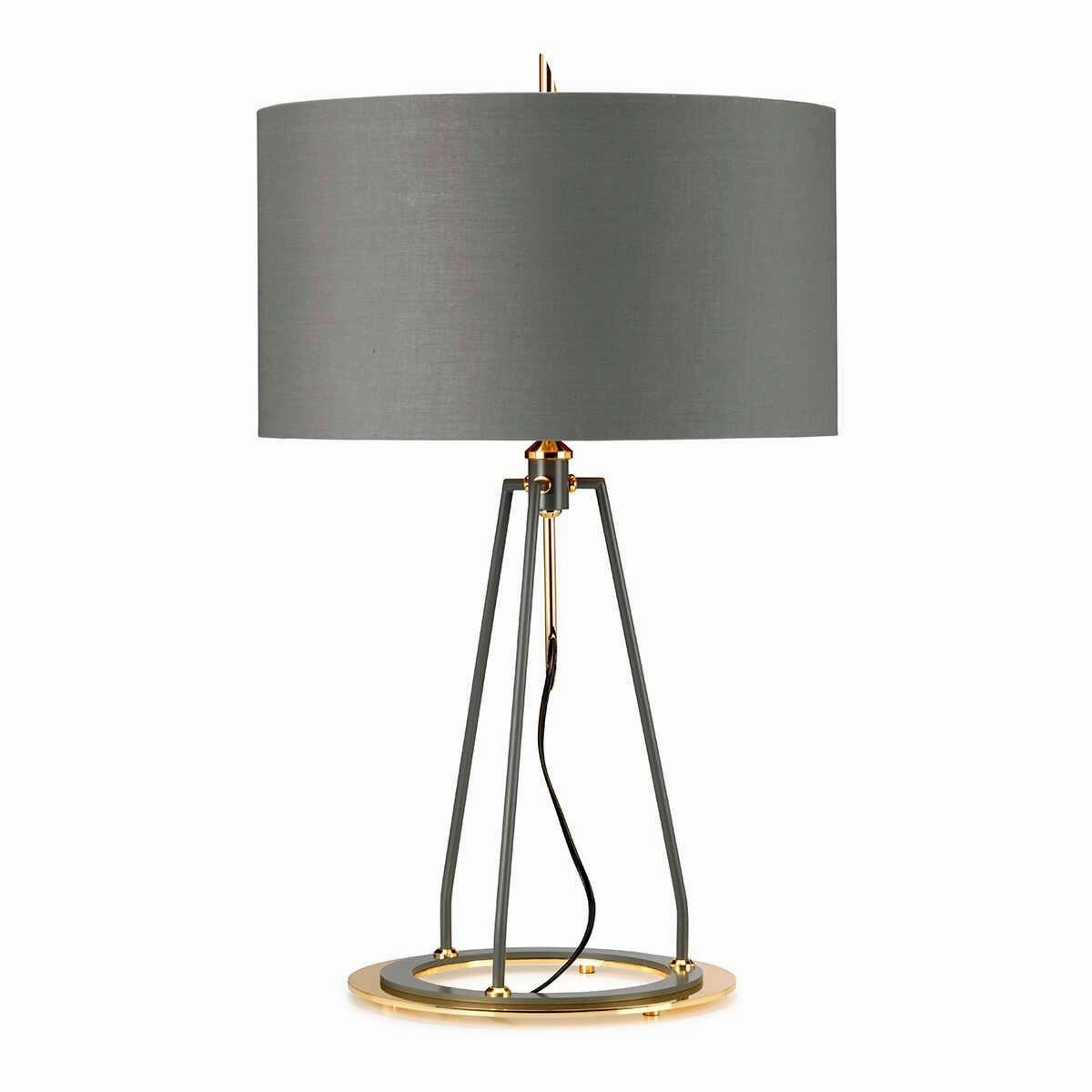 Ferrara Grey & Gold Table Lamp Elstead Lighting