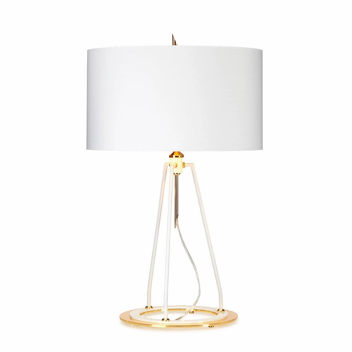 Ferrara White & Polished Gold Table Lamp Elstead Lighting energy-saving LED light