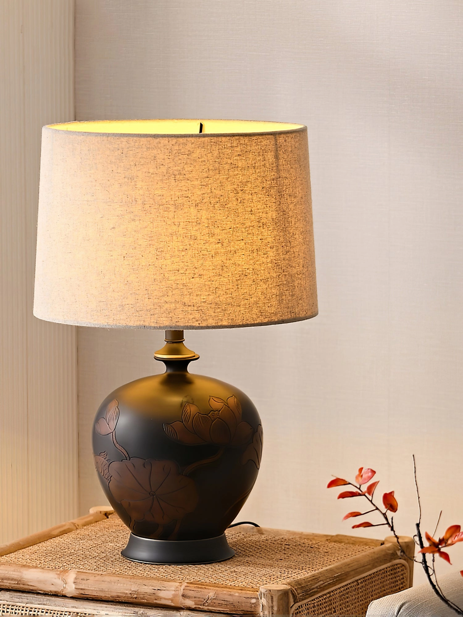 Fish Motif Ceramic Table Lamp