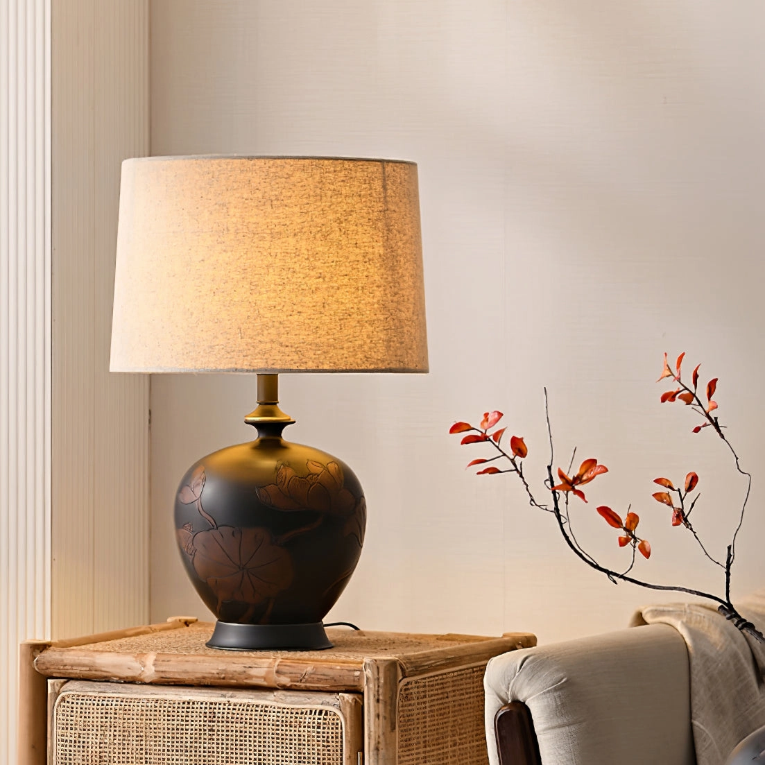 Fish Motif Ceramic Table Lamp
