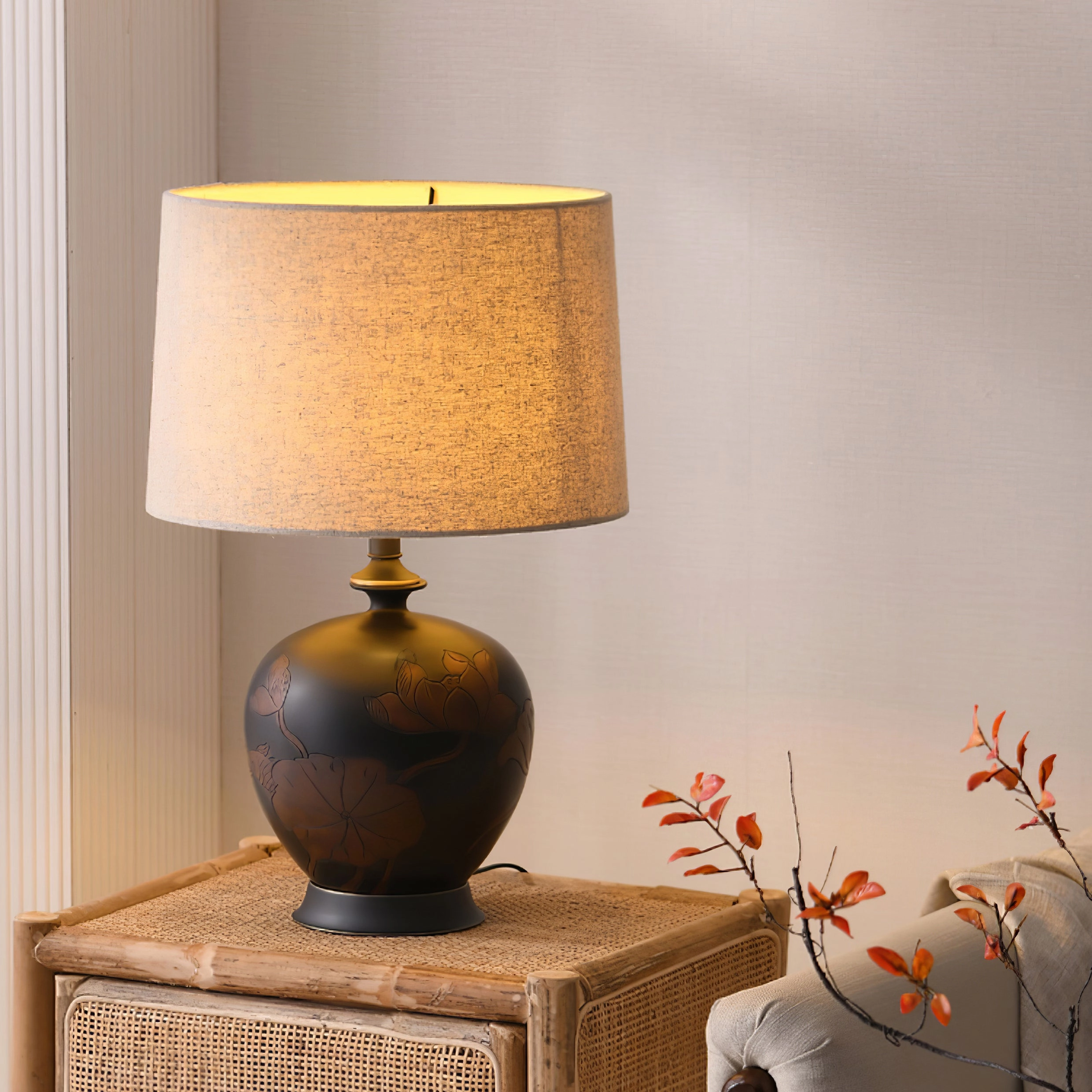 Fish Motif Ceramic Table Lamp
