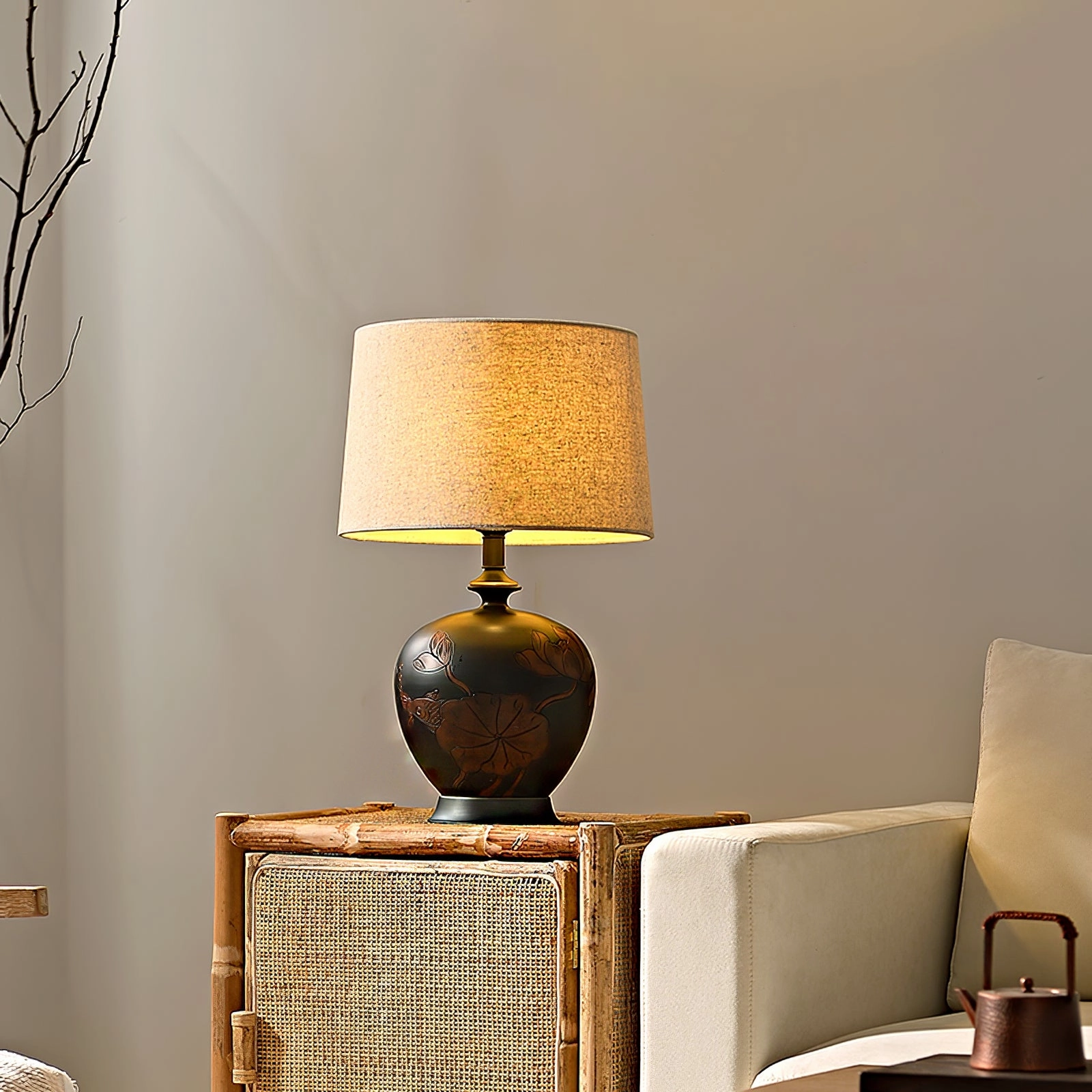 Fish Motif Ceramic Table Lamp