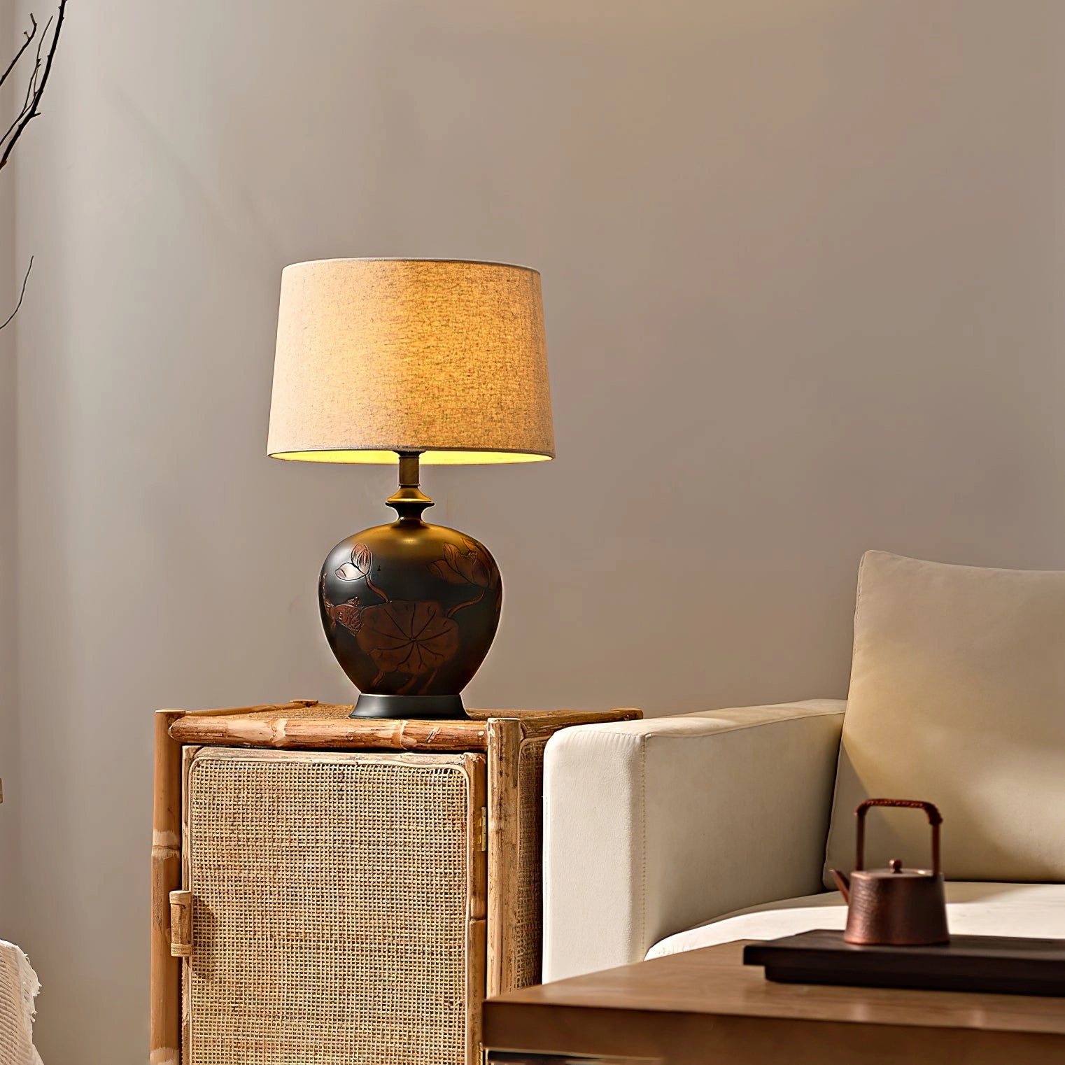 Fish Motif Ceramic Table Lamp