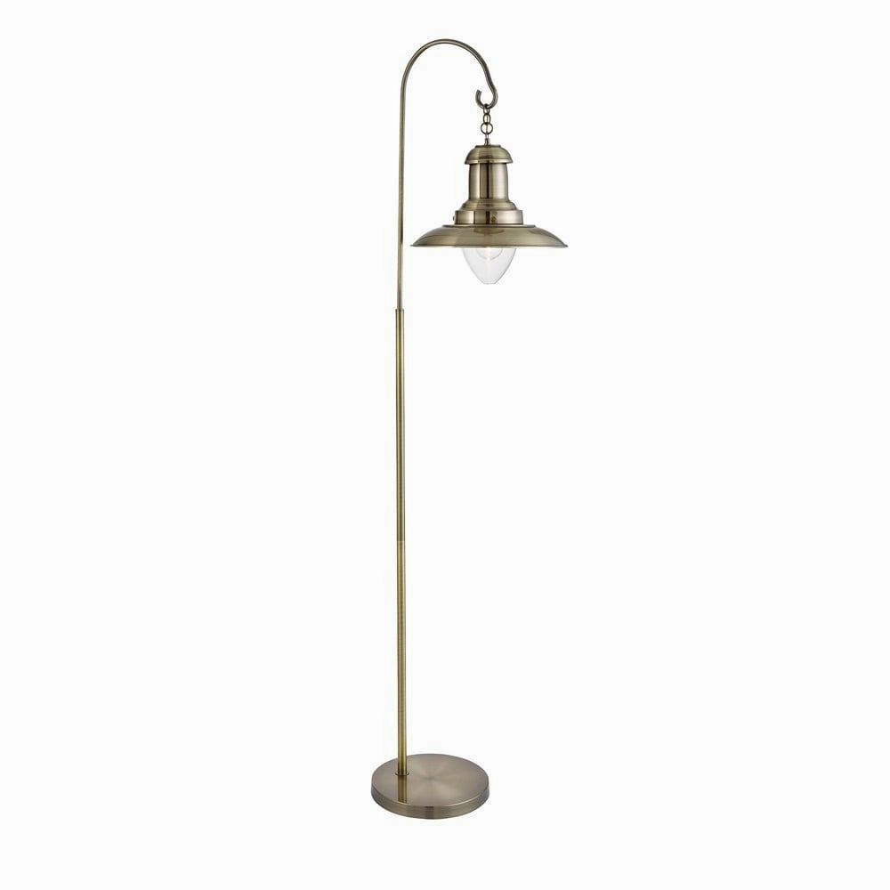 Fisherman Antique Brass Floor Lamp Damaged Box creative lampshade design