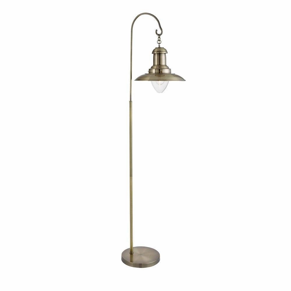 Fisherman Antique Brass Floor Lamp Damaged Box creative lampshade design
