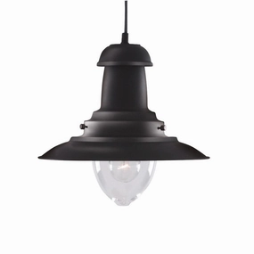 Fisherman Black Ceiling Pendant Light - Clear Glass ambient ceiling fixture