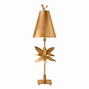 Flambeau Azalea 1 Light Golf Leaf Table Lamp energy-saving LED light