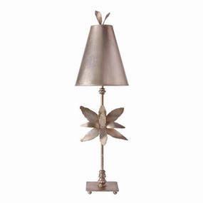 Flambeau Azalea 1 Light Silver Leaf Table Lamp energy-saving LED light