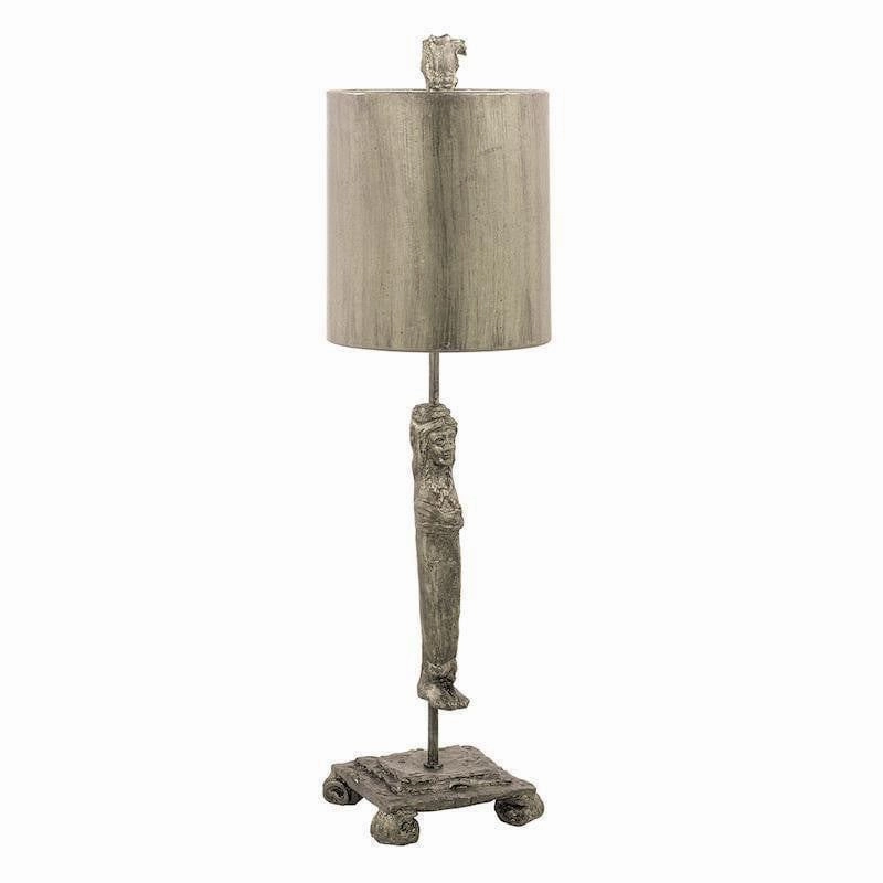 Flambeau Caryatid Silver Table Lamp energy-saving LED light