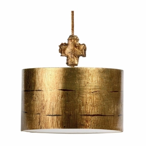 Flambeau Fragment 1 Light Large Gold Ceiling Pendant ambient ceiling fixture