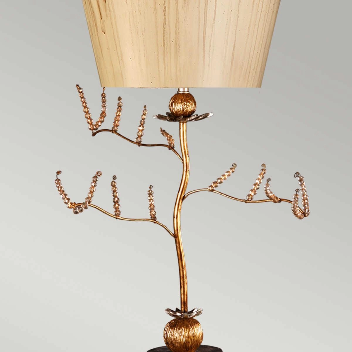 Flambeau Kristal 1 Light Table Lamp - Putty & Gold Leaf