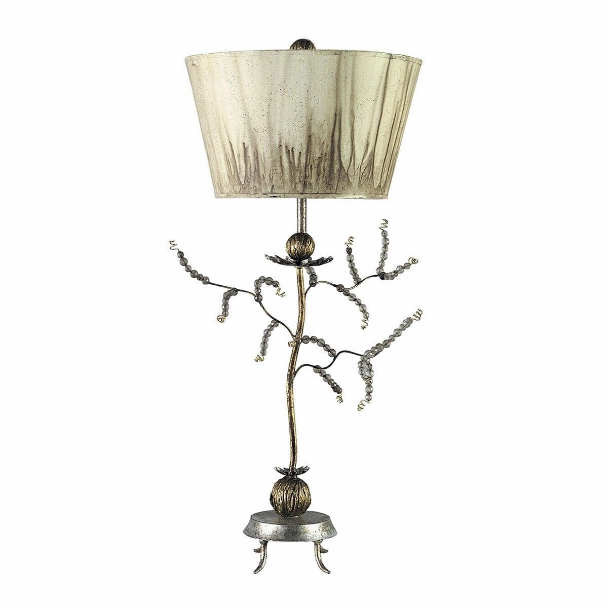 Flambeau Kristal 1 Light Table Lamp - Putty & Gold Leaf energy-saving LED light