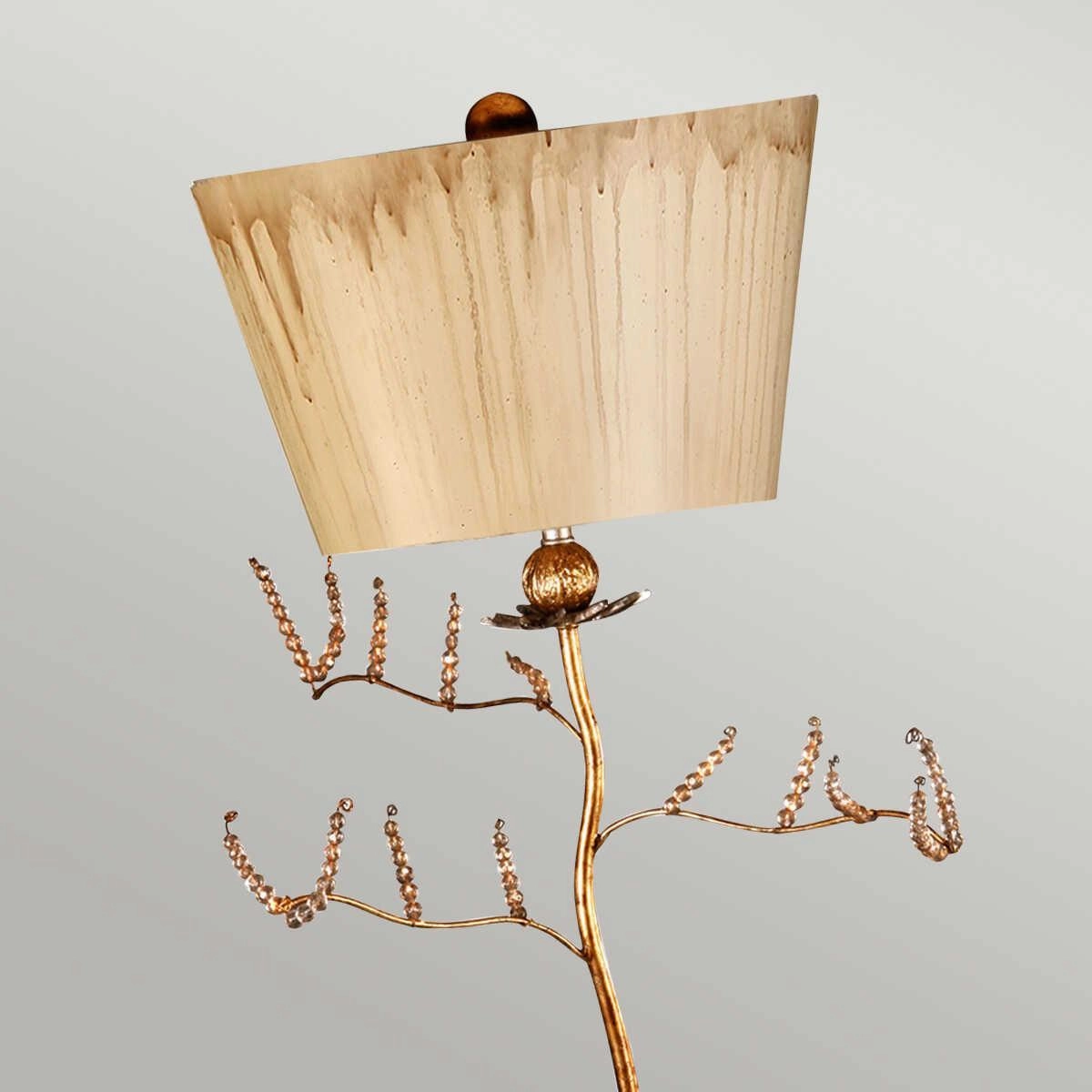 Flambeau Kristal 1 Light Table Lamp - Putty & Gold Leaf