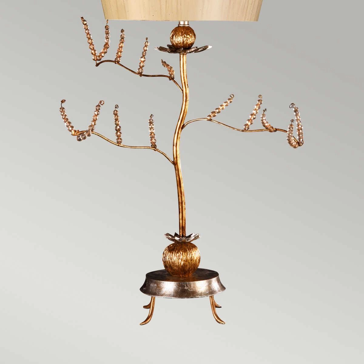 Flambeau Kristal 1 Light Table Lamp - Putty & Gold Leaf
