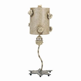 Flambeau La Fleurette 1 Light Table Lamp - Cream, Tan & Gold energy-saving LED light