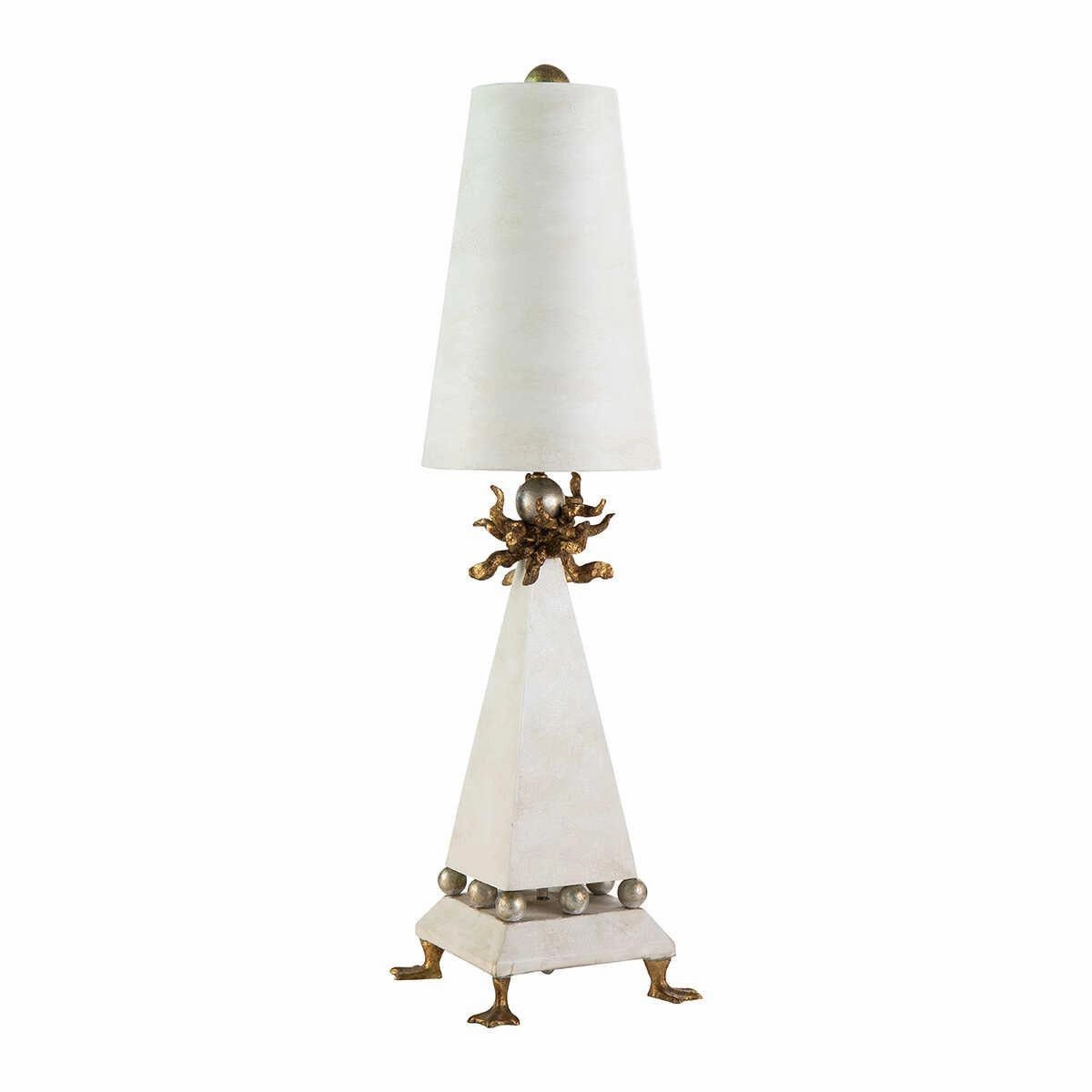 Flambeau Leda 1 Light Table Lamp - Cream Patina
