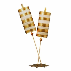 Flambeau Nettle Lux Gold Table Lamp energy-saving LED light