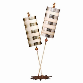 Flambeau Nettle Lux Silver Table Lamp energy-saving LED light