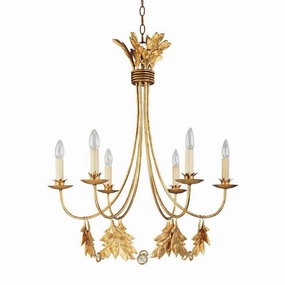 Flambeau Sweet Olive 6 Light Gold Chandelier Ceiling Light soft glow ceiling light