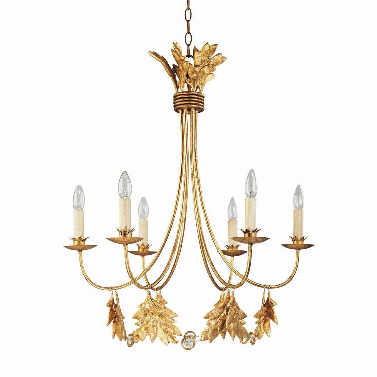 Flambeau Sweet Olive 6 Light Gold Chandelier Ceiling Light soft glow ceiling light