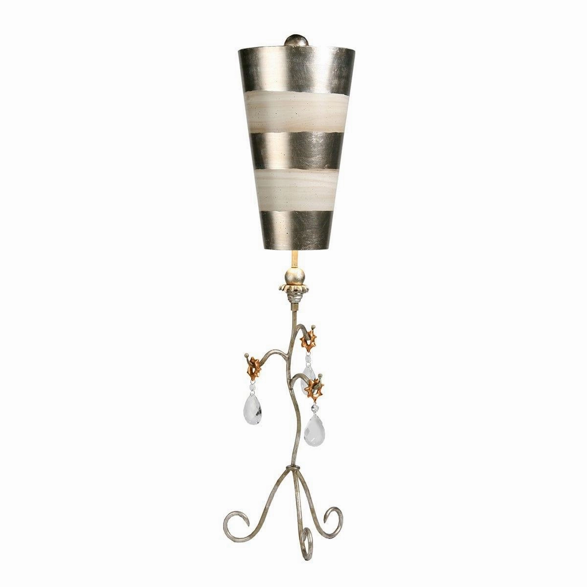 Flambeau Tivoli 1 Light Silver & Cream Table Lamp energy-saving LED light