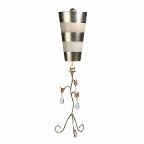 Flambeau Tivoli 1 Light Silver & Cream Table Lamp energy-saving LED light