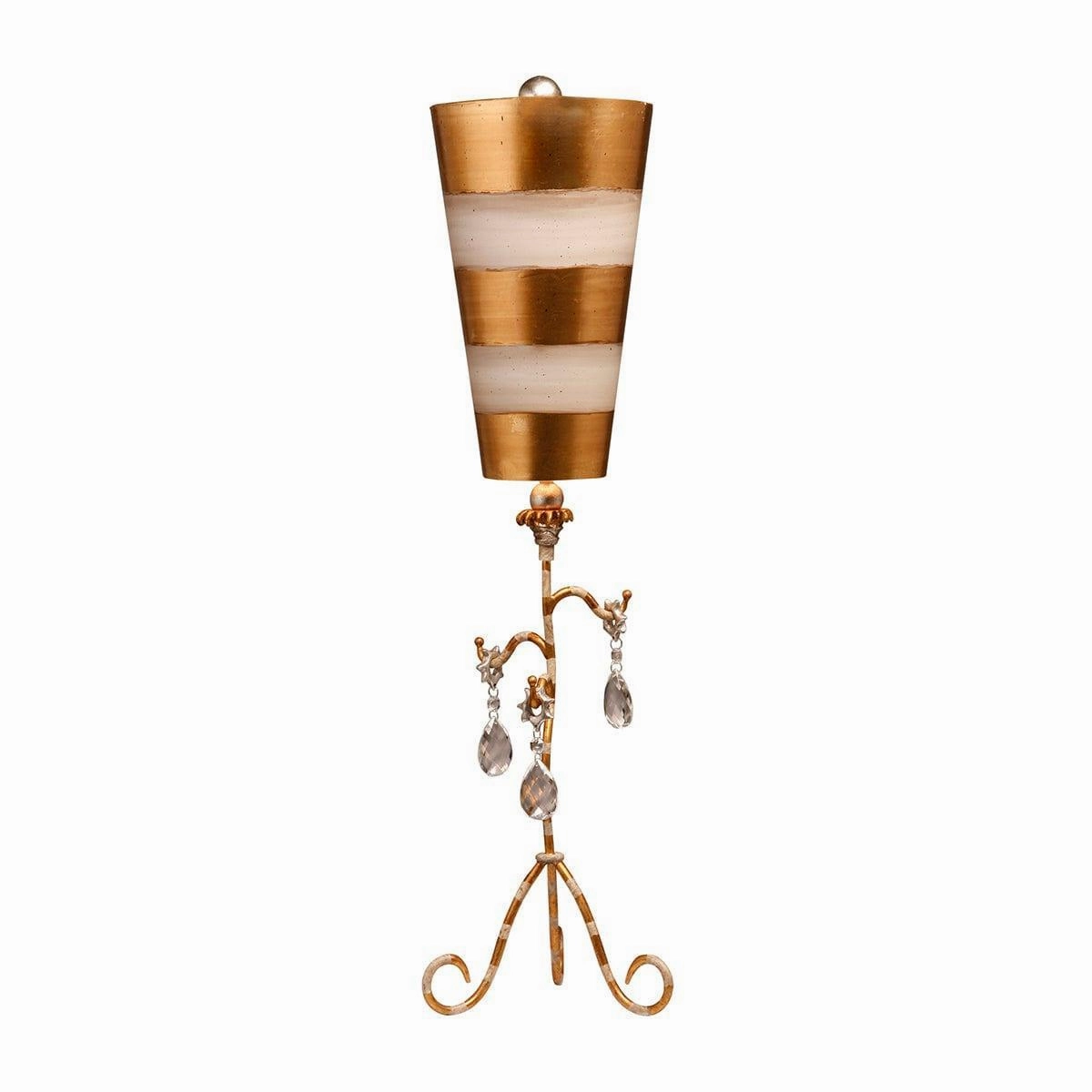 Flambeau Tivoli 1 Light Table Lamp - Gold & Cream Patina energy-saving LED light