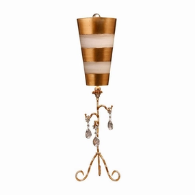 Flambeau Tivoli 1 Light Table Lamp - Gold & Cream Patina energy-saving LED light