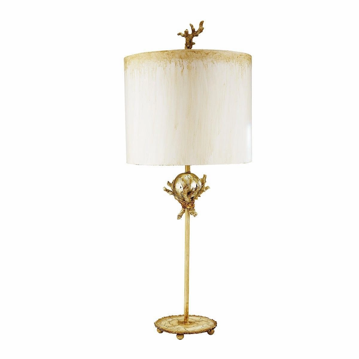Flambeau Trellis 1 Light Table Lamp - Patina & Silver Leaf energy-saving LED light