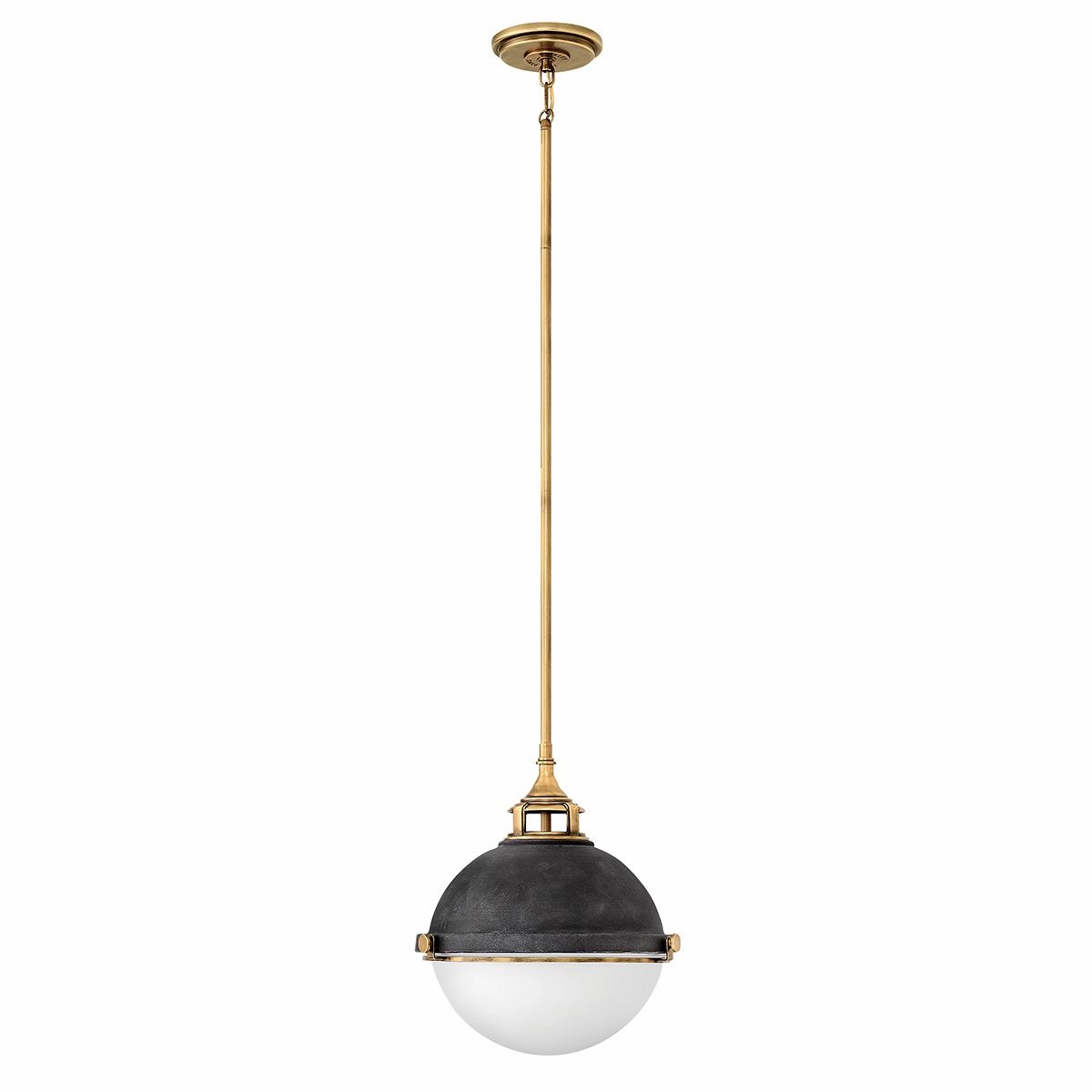 Fletcher 2 Light Zinc and Brass Ceiling Pendant Light flush mount ceiling fixture