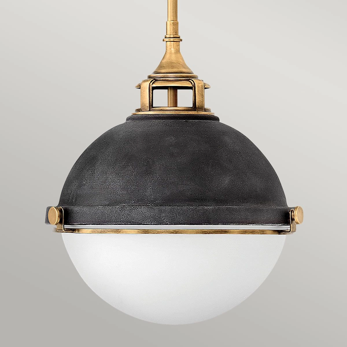Fletcher 2 Light Zinc and Brass Ceiling Pendant Light